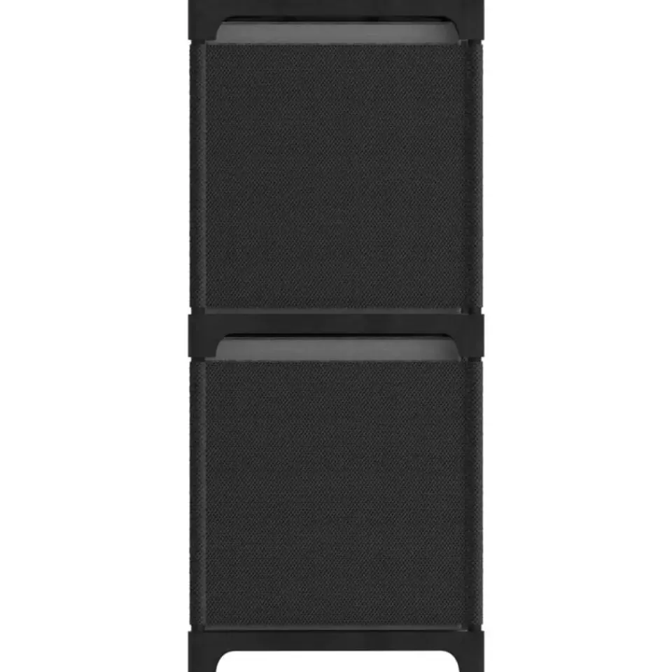 vidaXL - Kast met 4 vakken en grijs stof boxen - Zwart - 69x30x72.5 cm Outlet