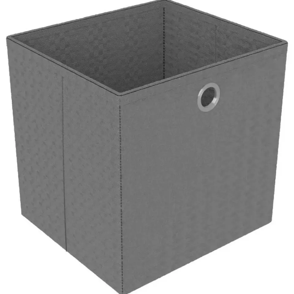 vidaXL - Kast met 4 vakken en grijs stof boxen - Zwart - 69x30x72.5 cm Outlet