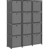 vidaXL - Kast met 12 vakken en grijs stof boxen - Grijs - 103x30x141 cm Hot