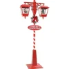 vidaXL - Kerststraatlamp met 2 lantaarns 40,5x80x188 cm - Rood - Metaal en PVC Outlet
