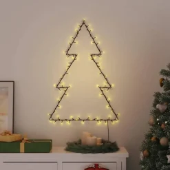 vidaXL - Kerstverlichting kerstboom silhouet 63x90 cm - Warmwit - Kunststof New