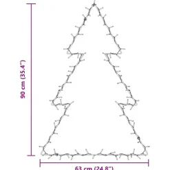 vidaXL - Kerstverlichting kerstboom silhouet 63x90 cm - Warmwit - Kunststof New