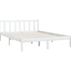 vidaXL - Klein Tweepersoonsbed frame - Wit - Massief grenenhout - 140x200 cm Discount