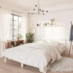 vidaXL - Klein Tweepersoonsbed frame - Wit - Massief grenenhout - 140x200 cm Discount