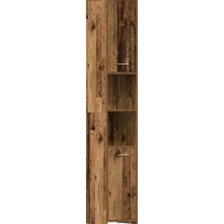 vidaXL - Kolomkast met 2 deuren 2 vakken - Zwart eiken - Hout - 30x30x183.5 cm Discount
