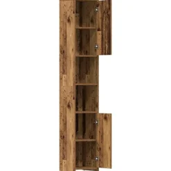 vidaXL - Kolomkast met 2 deuren 2 vakken - Zwart eiken - Hout - 30x30x183.5 cm Discount