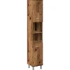 vidaXL - Kolomkast met 2 deuren 2 vakken oud hout - Bewerkt hout - 30x30x179 cm Discount