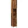 vidaXL - Kolomkast met 2 deuren 2 vakken oud hout - Ijzer en hout - 30x30x190 cm Online