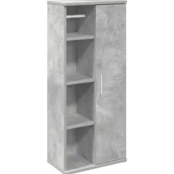 vidaXL - Kolomkast met rolhouder - Betongrijs - Bewerkt hout - 39x22x90 cm New