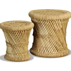 vidaXL - Kruk - Bruin - Bamboe - 2 stuks Clearance