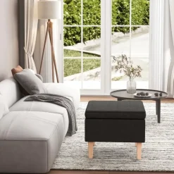 vidaXL - Kruk - Zwart - Stof Sale