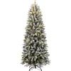 vidaXL - Kunstkerstboom met 150 LED's en sneeuw 150 cm - Groen en wit - PVC Best