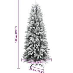 vidaXL - Kunstkerstboom met 150 LED's en sneeuw 150 cm - Groen en wit - PVC Best