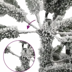 vidaXL - Kunstkerstboom met 150 LED's en sneeuw 150 cm - Groen en wit - PVC Best