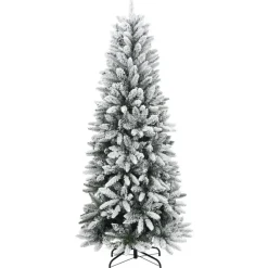 vidaXL - Kunstkerstboom met 150 LED's en sneeuw 150 cm - Groen en wit - PVC Best