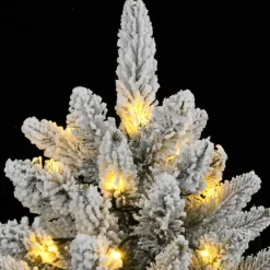 vidaXL - Kunstkerstboom met 150 LED's en sneeuw 150 cm - Groen en wit - PVC Best