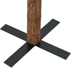 vidaXL - Kunstkerstboom met zwarte ballen 180 cm - Groen en wit - PVC en hout Outlet