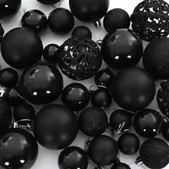 vidaXL - Kunstkerstboom met zwarte ballen 180 cm - Groen en wit - PVC en hout Outlet