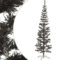 vidaXL - Kunstkerstboom met 486 tips en staal standaard 240 cm - Zwart - PVC Online