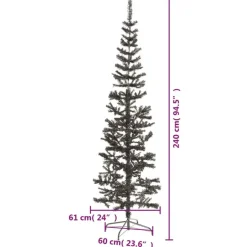 vidaXL - Kunstkerstboom met 486 tips en staal standaard 240 cm - Zwart - PVC Online