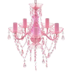 vidaXL - Kunstmatige Kristallen Glazen Plafondlamp - Roze - Glas Discount