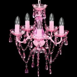 vidaXL - Kunstmatige Kristallen Glazen Plafondlamp - Roze - Glas Discount