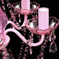 vidaXL - Kunstmatige Kristallen Glazen Plafondlamp - Roze - Glas Discount