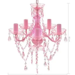vidaXL - Kunstmatige Kristallen Glazen Plafondlamp - Roze - Glas Discount
