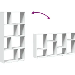 vidaXL - 4-laags Boekenkast voor woonkamers - Wit - Hout - 60x20x120 cm Sale