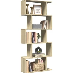 vidaXL - 5-laags Boekenkast voor woonkamers - Sonoma eiken - Hout - 70x24x161 cm New