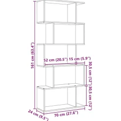 vidaXL - 5-laags Boekenkast voor woonkamers - Sonoma eiken - Hout - 70x24x161 cm New