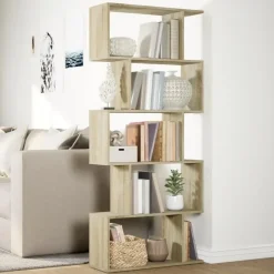 vidaXL - 5-laags Boekenkast voor woonkamers - Sonoma eiken - Hout - 70x24x161 cm New
