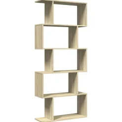 vidaXL - 5-laags Boekenkast voor woonkamers - Sonoma eiken - Hout - 70x24x161 cm New