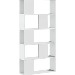 vidaXL - 5-laags Boekenkast - Wit - Bewerkt hout - 80.5x23.5x162.5 cm Clearance