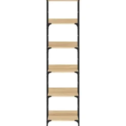 vidaXL - 5-laags Boekenkast - Sonoma eiken - Bewerkt hout - 50x33x188.5 cm Discount