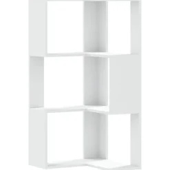 vidaXL - 3-laags Hoekboekenkast - Wit - Bewerkt hout - 50x50x102 cm Hot