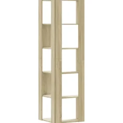 vidaXL - 5-laags Hoekboekenkast - Sonoma eiken - Bewerkt hout - 50x50x179 cm Clearance