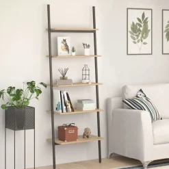 vidaXL - Ladderrek - Bruin - Bewerkt hout Online