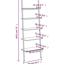 vidaXL - Ladderrek - Bruin - Bewerkt hout Online