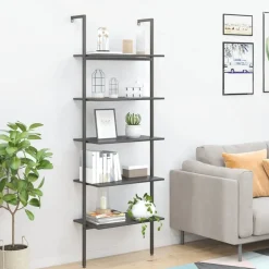 vidaXL - Ladderrek - Zwart - Bewerkt hout Sale