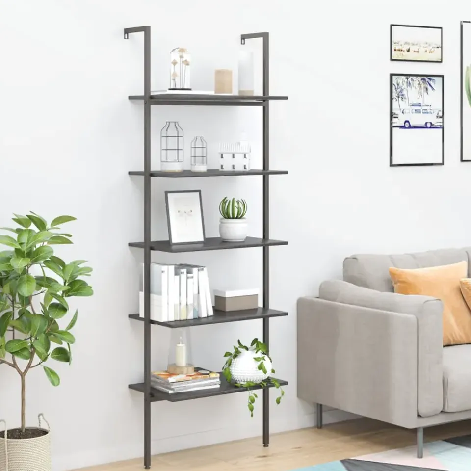 vidaXL - Ladderrek - Zwart - Bewerkt hout Sale