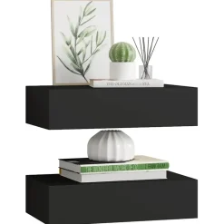 vidaXL - Ladeschap - Zwart - MDF Best