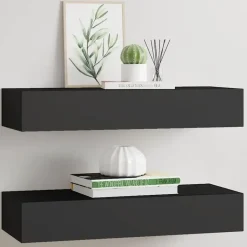 vidaXL - Ladeschap - Zwart - MDF Clearance