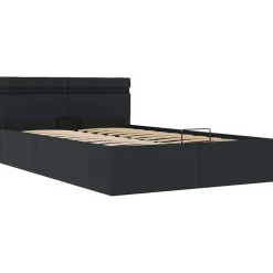 vidaXL - LED Bed frame met opbergruimte - Zwart - Kunstleer - 140x200 cm