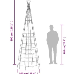 vidaXL - Led-kerstboom - Multikleur - 300 cm Hot