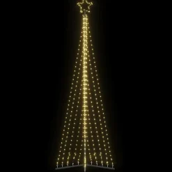 vidaXL - LED-kerstboom met spikes 495 LEDs 123x300,5 cm - Warmwit - Koper, ijzer Best