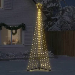 vidaXL - LED-kerstboom met spikes 495 LEDs 123x300,5 cm - Warmwit - Koper, ijzer Best