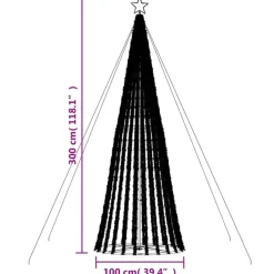 vidaXL - LED-kerstboom met spikes 688 LEDs 100x300 cm - Warmwit - Koper, ijzer New