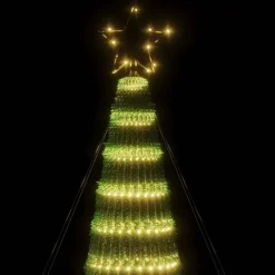 vidaXL - LED-kerstboom met spikes 688 LEDs 100x300 cm - Warmwit - Koper, ijzer New