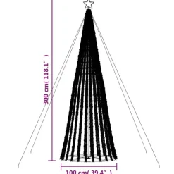 vidaXL - LED-kerstboom met spikes 688 LEDs 100x300 cm - Koudwit - Koper, ijzer Outlet